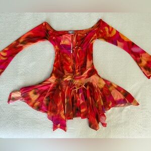 Elegant Multicolor Long Sleeve Dress